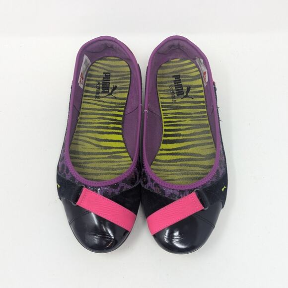Puma Ballet Flats Puma Sport Lifestyle Bixley Animal Print Shoes Black Size 9 - Picture 12 of 13